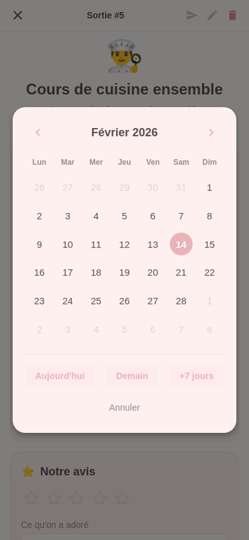 Calendrier partagé Milenvies